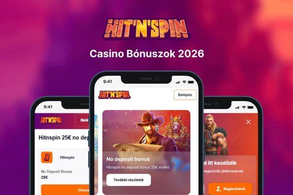Hit'N'Spin Casino bónuszok 2026 – 25€ no deposit bonus mobilon